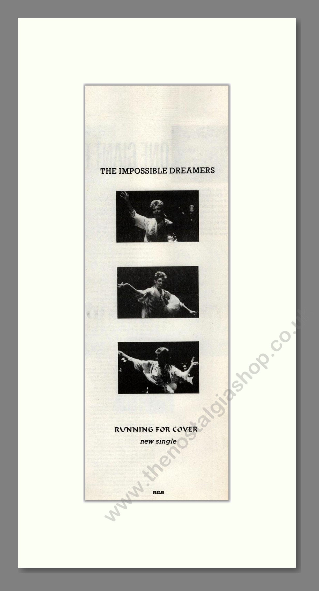 Impossible Dreamers (The) - Running For Cover. Vintage Advert 1987 (ref AD201896)