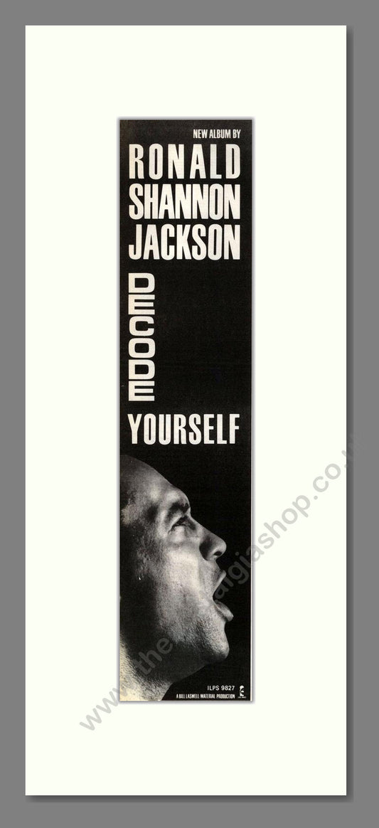 Ronald Shannon Jackson - Decide Yourself. Vintage Advert 1985 (ref AD201910)