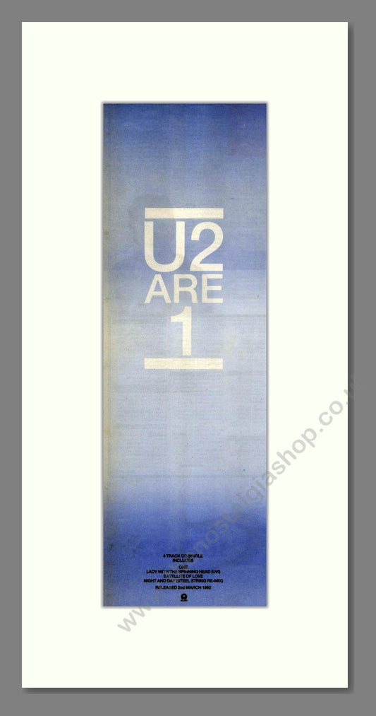 U2 - U2 Are 1. Vintage Advert 1993 (ref AD201915)