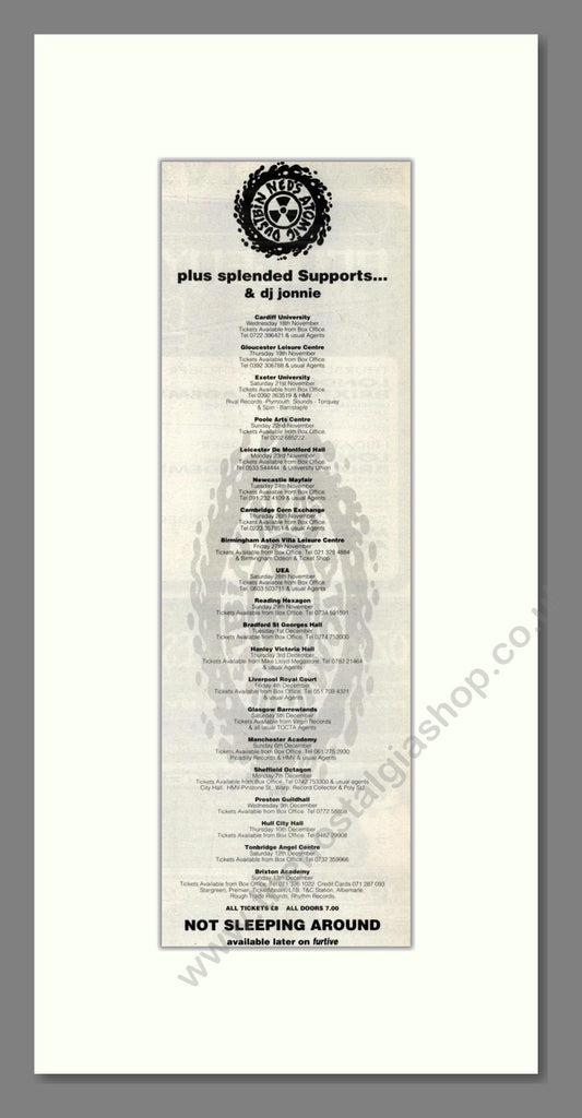 Ned's Atomic Dustbin - UK Tour. Vintage Advert 1992 (ref AD201918)