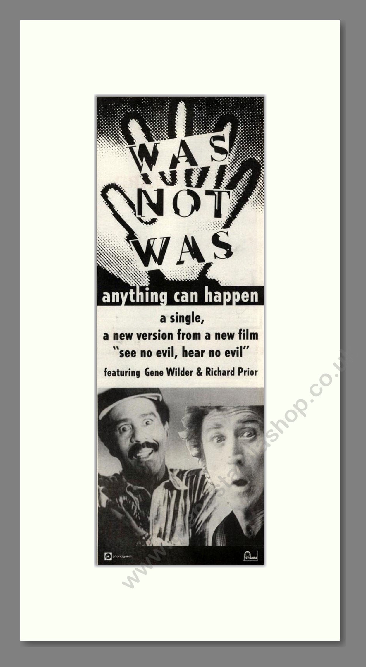 Was (Not Was) - Anything Can Happen. Vintage Advert 1989 (ref AD201920)