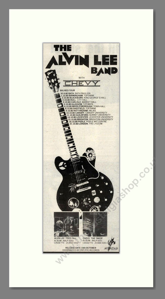 Alvin Lee Band (The) - UK Tour. Vintage Advert 1980 (ref AD201923)