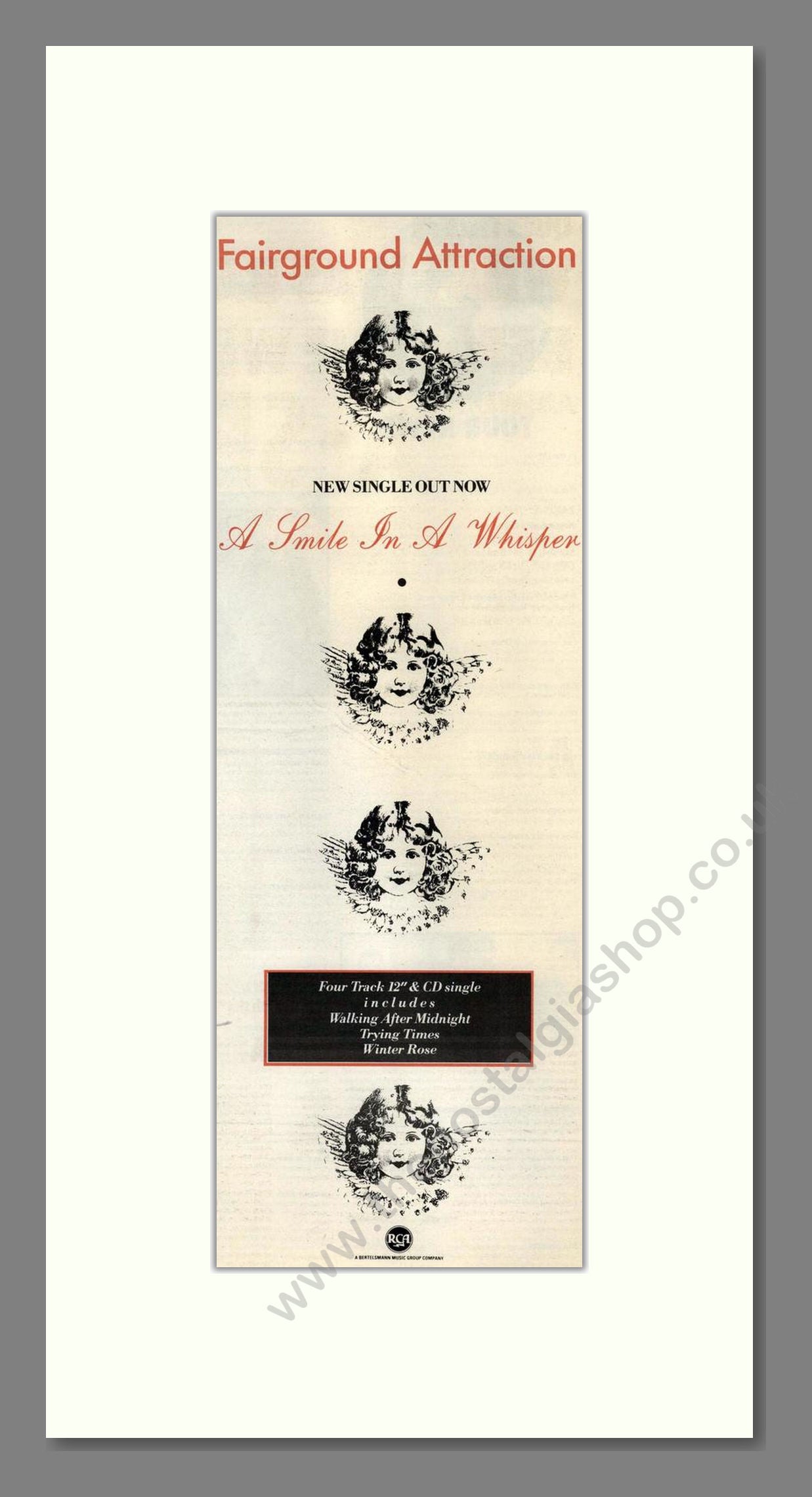 Fairground Attraction - A Smile In A Whisper. Vintage Advert 1988 (ref AD201927)