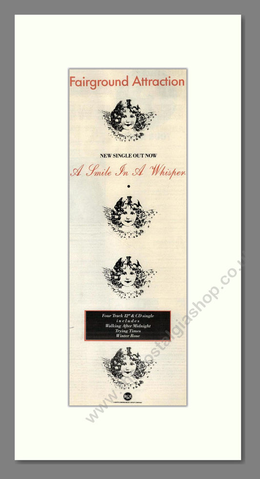 Fairground Attraction - A Smile In A Whisper. Vintage Advert 1988 (ref AD201927)