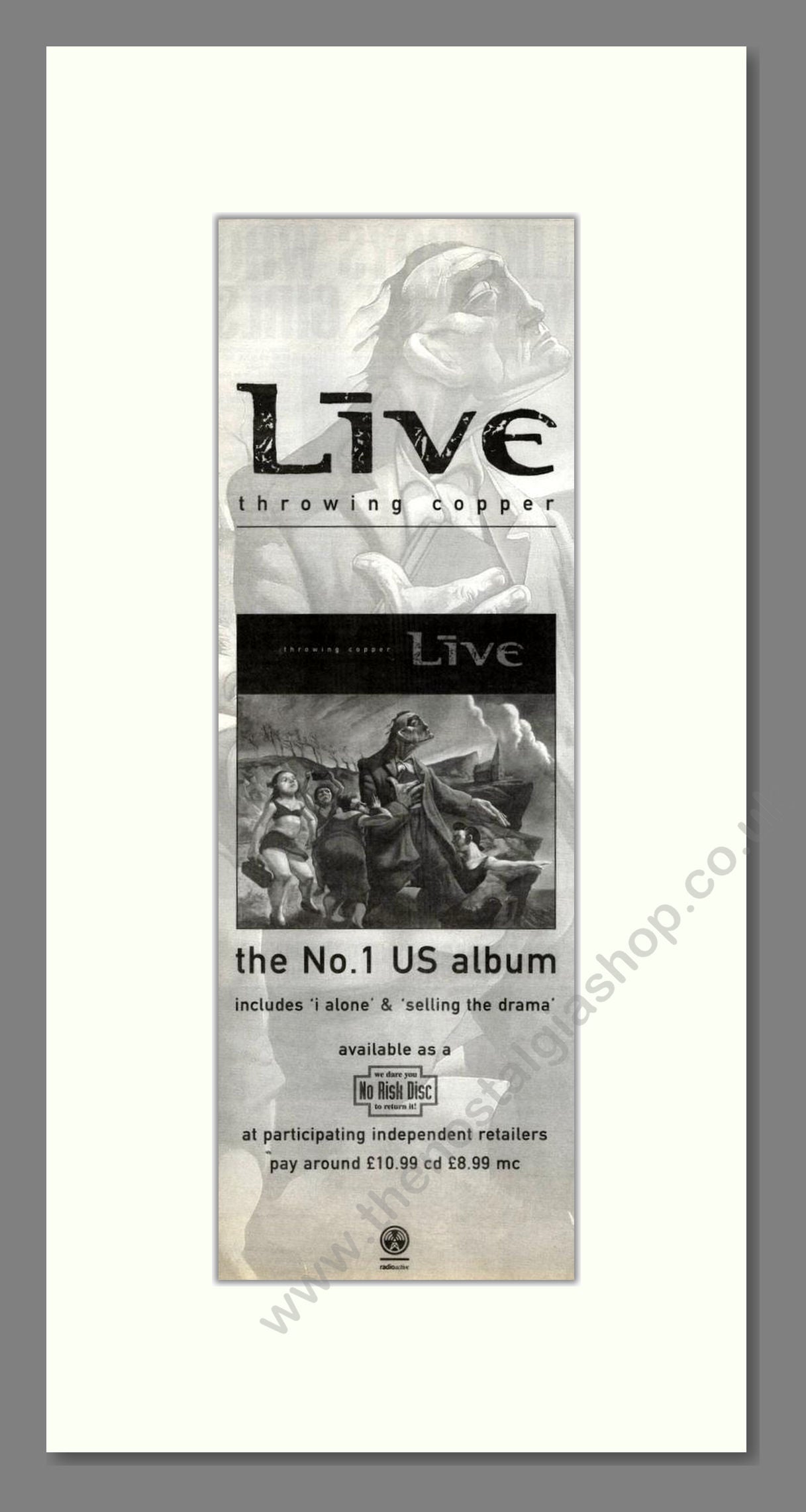 Throwing Copper - Live. Vintage Advert 1995 (ref AD201928)