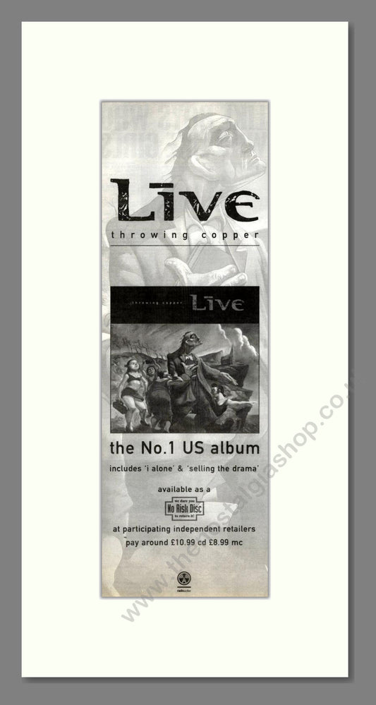 Throwing Copper - Live. Vintage Advert 1995 (ref AD201928)
