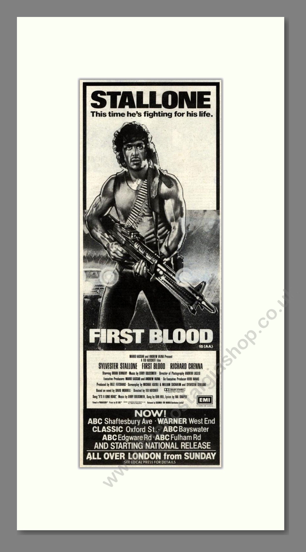 First Blood - Stallone. Vintage Advert 1983 (ref AD201929)