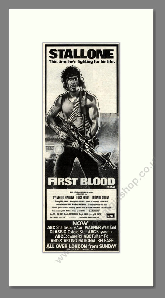 First Blood - Stallone. Vintage Advert 1983 (ref AD201929)