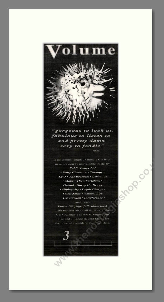Various Artists - Volume. Vintage Advert 1992 (ref AD201930)