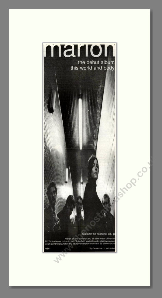 Marion - This World And Body. Vintage Advert 1996 (ref AD201931)