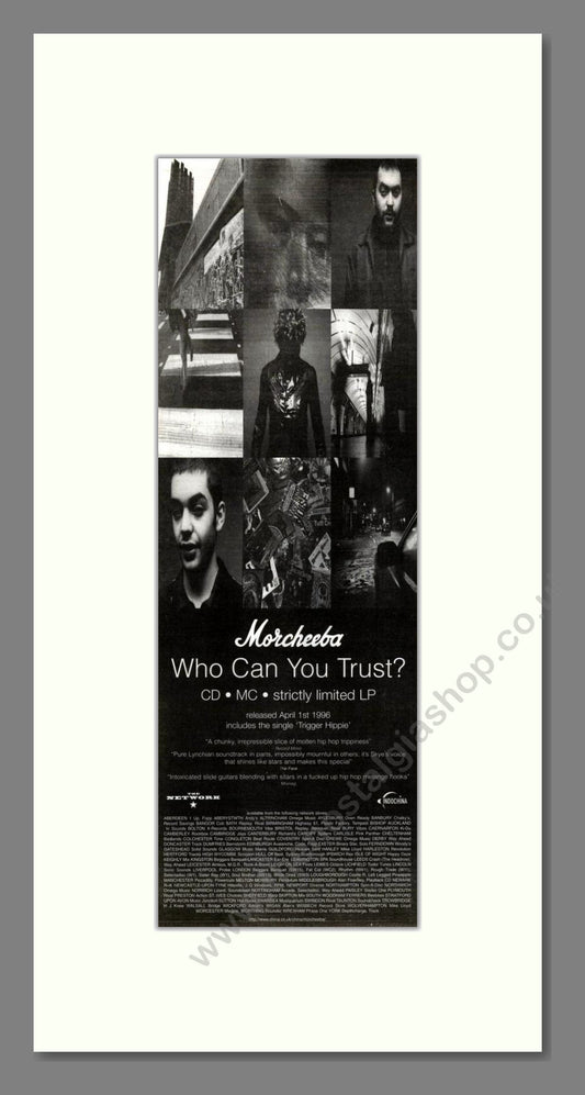 Morcheeba - Who Can You Trust. Vintage Advert 1996 (ref AD201933)