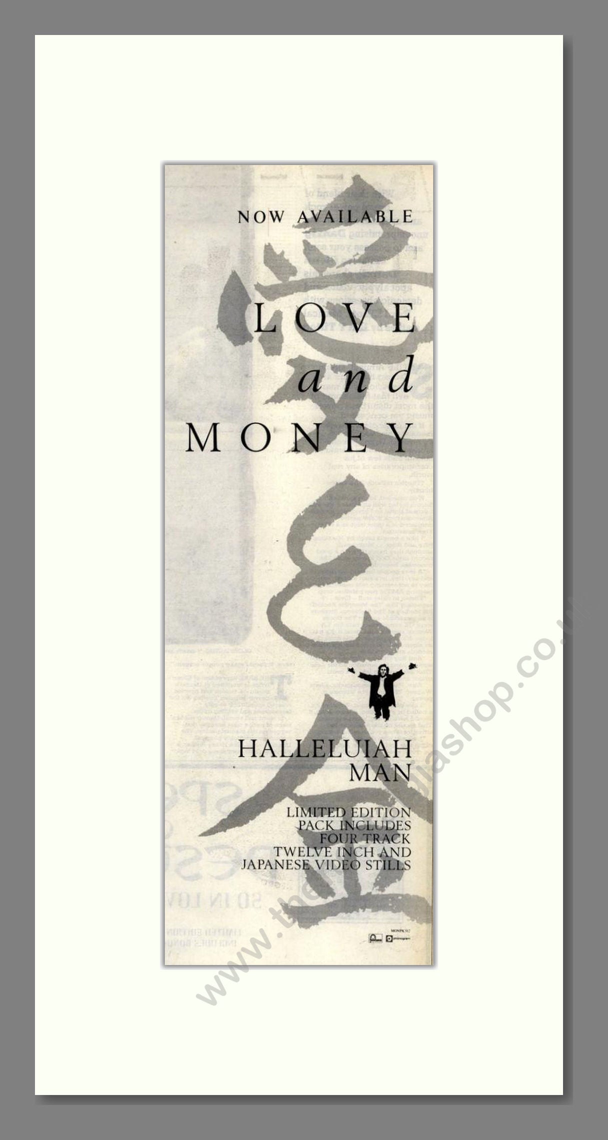 Love And Money - Halleluiah Man. Vintage Advert 1988 (ref AD201943)