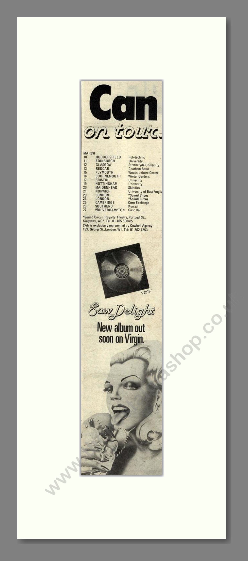 Can - UK Tour. Vintage Advert 1977 (ref AD201951)