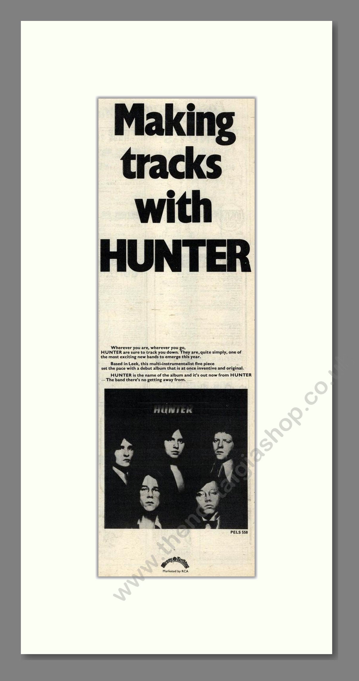 Hunter - Debut Album. Vintage Advert 1977 (ref AD201952)