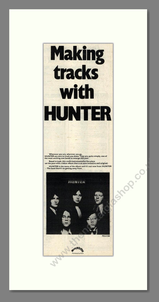 Hunter - Debut Album. Vintage Advert 1977 (ref AD201952)