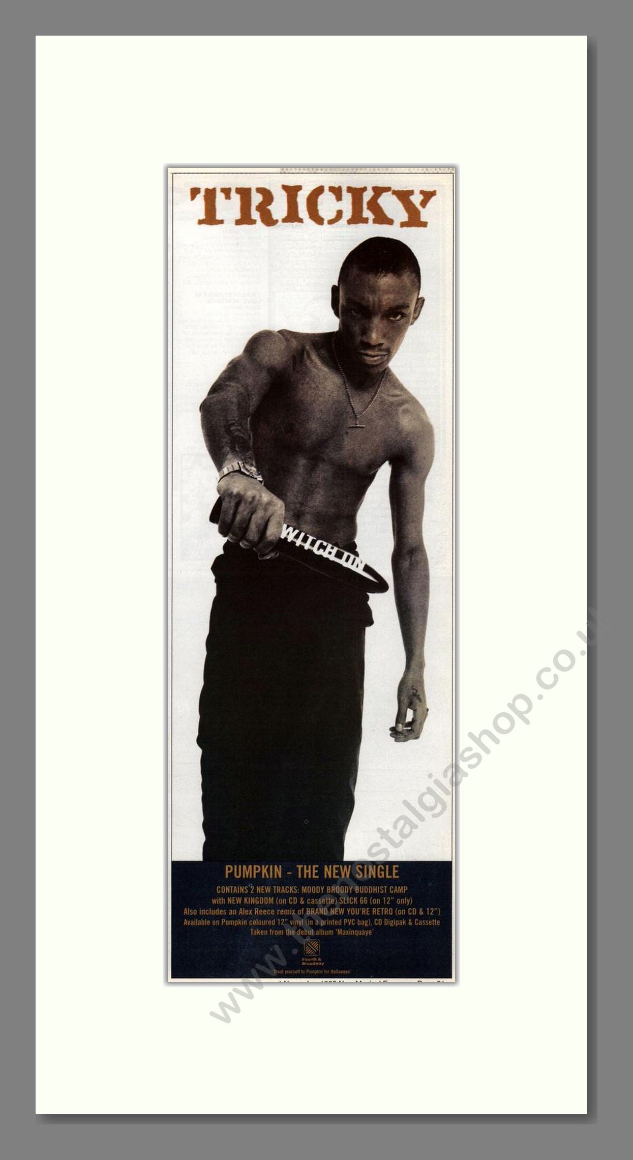 Tricky - Pumpkin. Vintage Advert 1995 (ref AD201968)