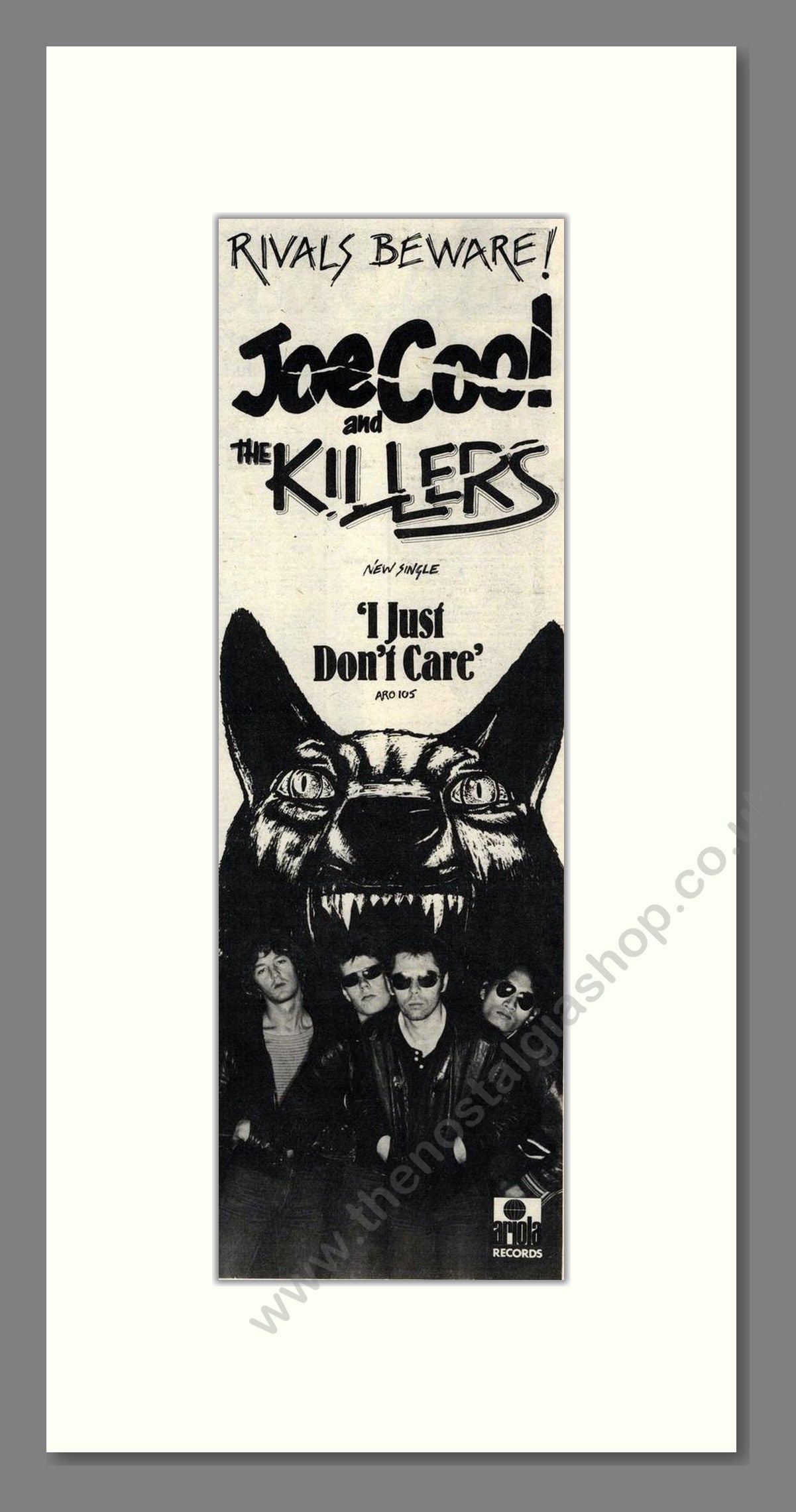 Joe Cool And The Killers - I Just Don't Care. Vintage Advert 1977 (ref AD201971)