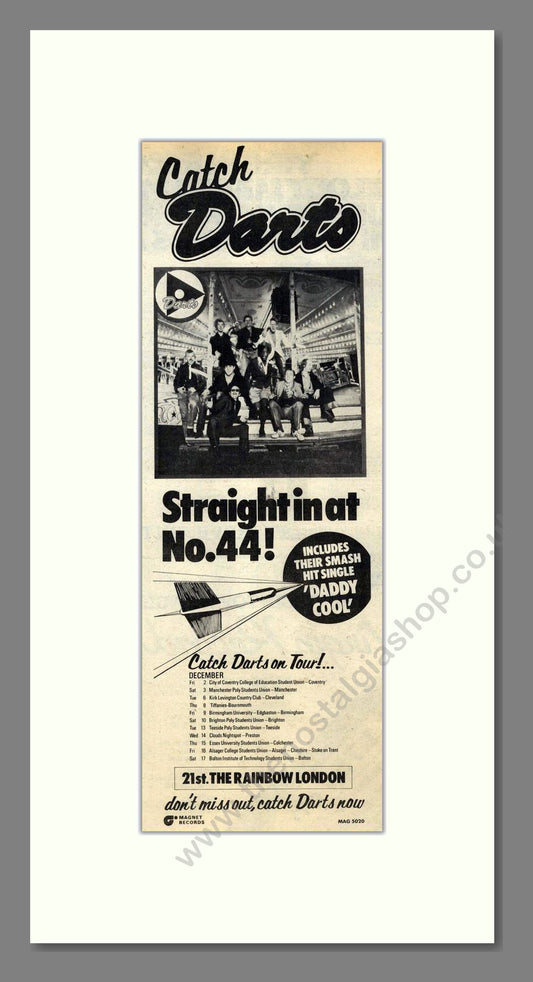 Catch Darts - Daddy Cool. Vintage Advert 1977 (ref AD201974)
