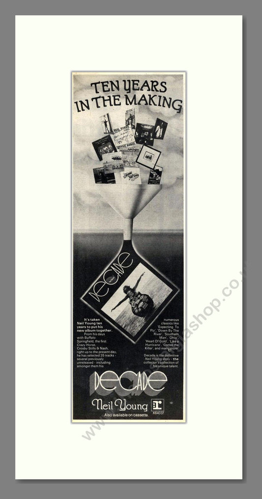 Neil Young - Decade. Vintage Advert 1977 (ref AD201976)