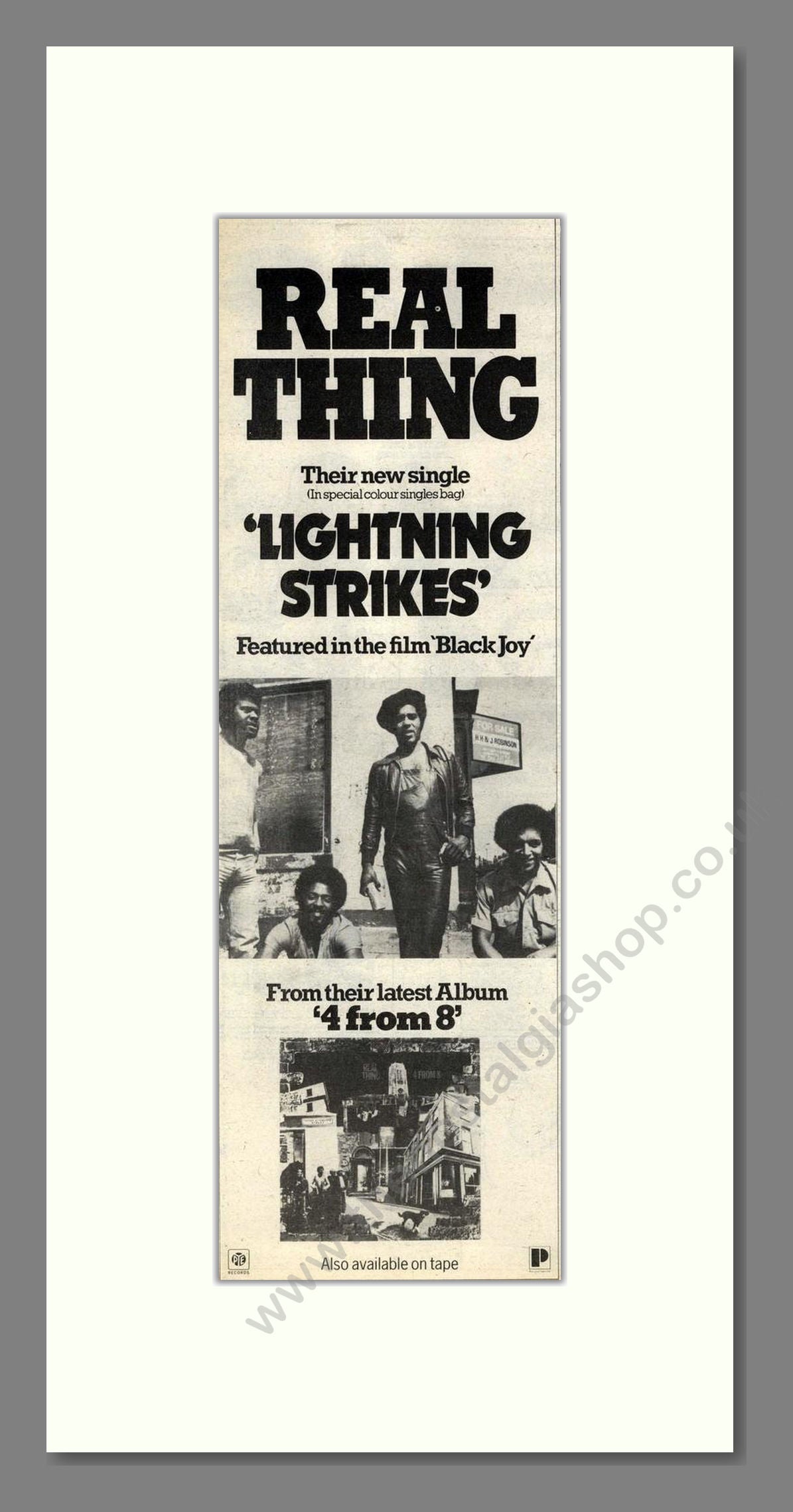 Real Thing - Lightning Strikes. Vintage Advert 1977 (ref AD201979)