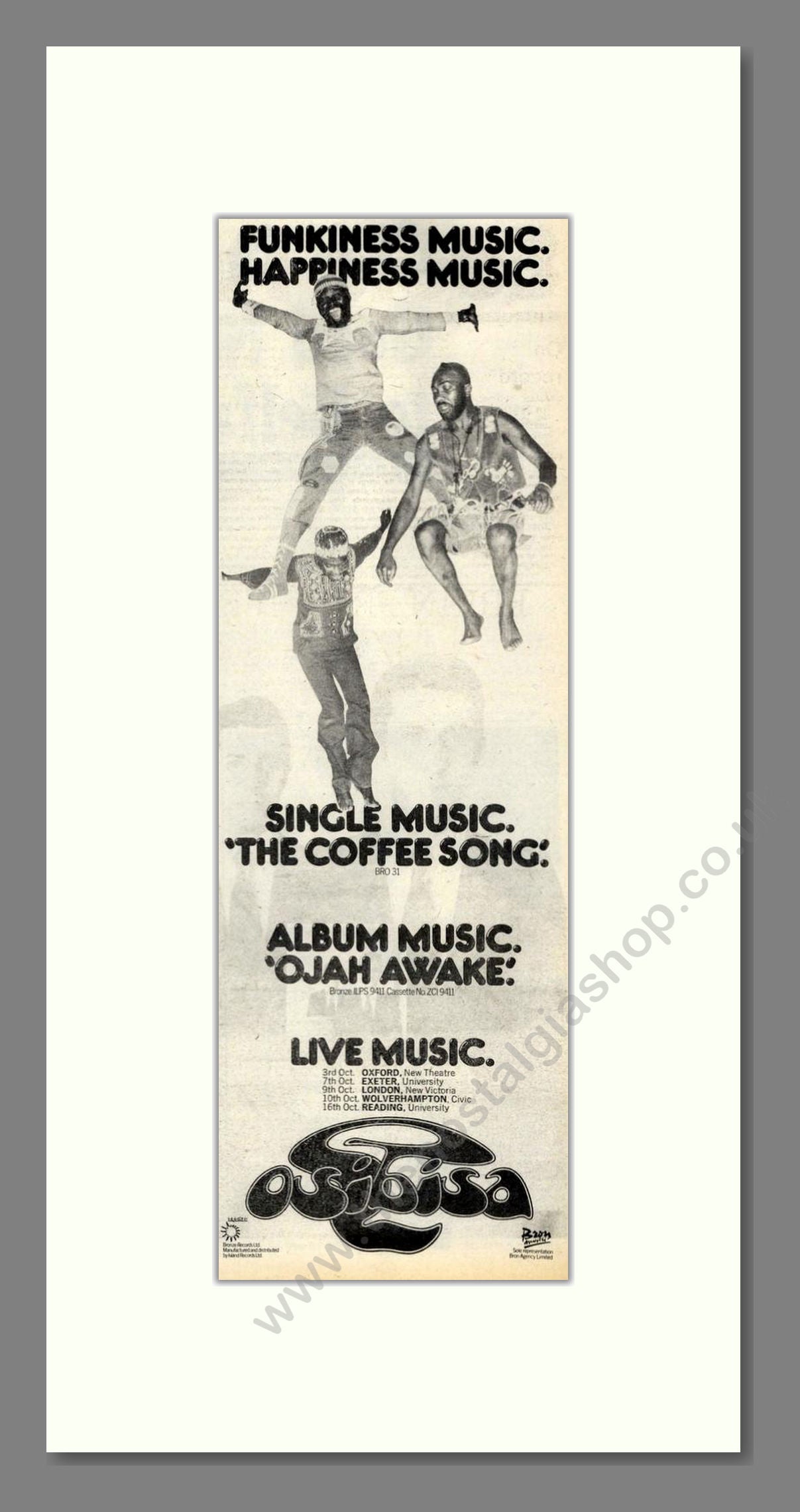 Osibisa - Ojah Awake. Vintage Advert 1976 (ref AD201981)