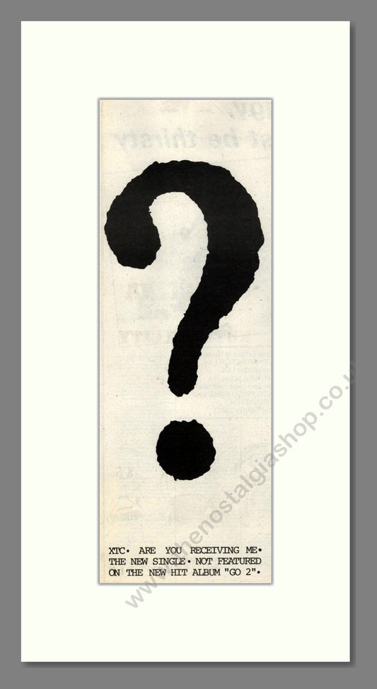 XTC - Are You Receiving Me?. Vintage Advert 1978 (ref AD201985)