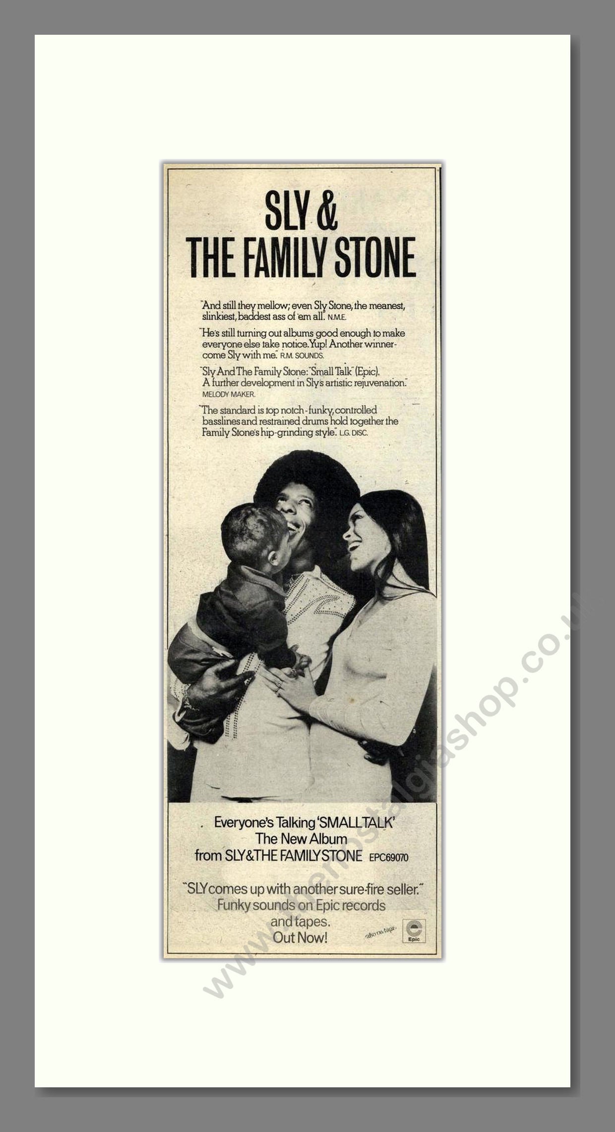 Sly And The Family Stone - Smalltalk. Vintage Advert 1974 (ref AD201986)