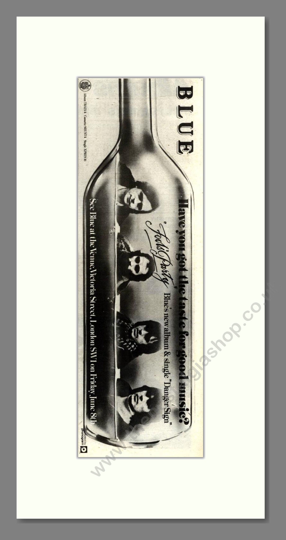 Blue - Fools Party. Vintage Advert 1979 (ref AD201991)