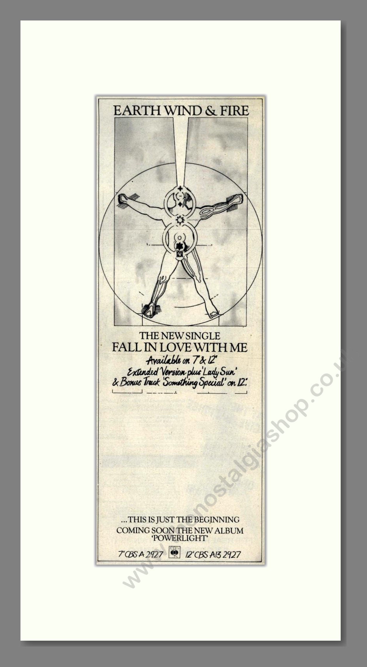 Earth Wind And Fire - Fall In Love With Me. Vintage Advert 1983 (ref AD201998)