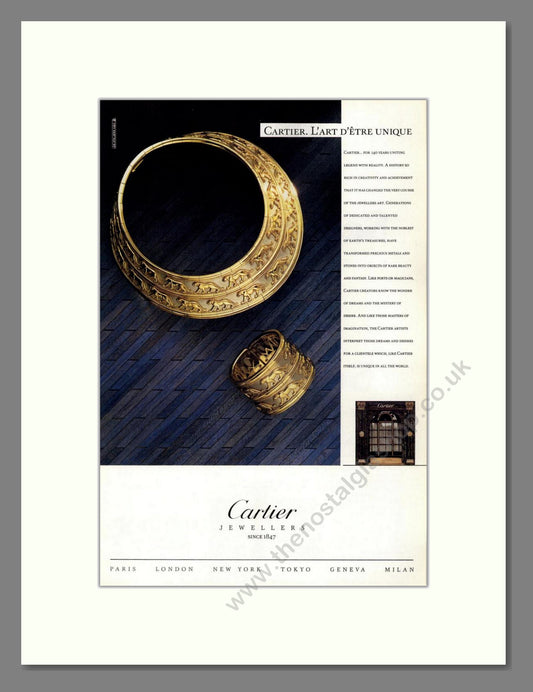 Cartier - Gold Necklace. Vintage Advert 1989 (ref AD67991)