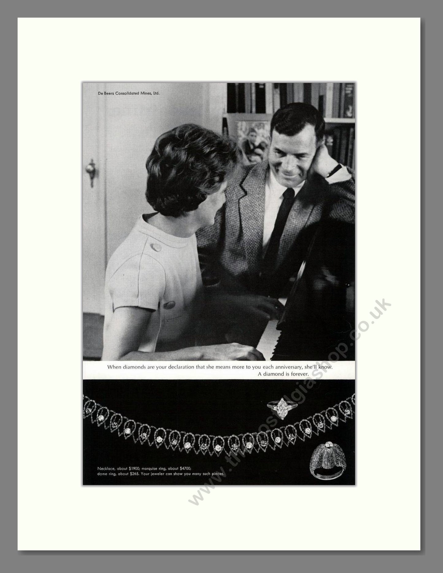 DeBeers - Diamonds. Vintage Advert 1968 (ref AD67992)