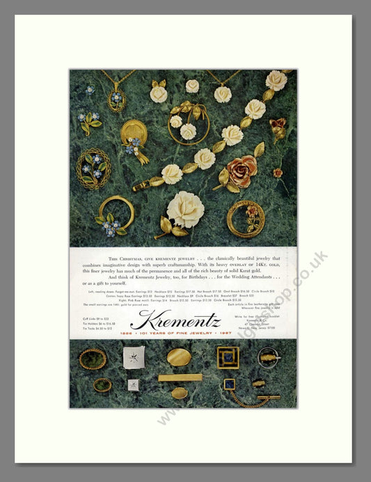 Krementz - Christmas Jewellery Gifts. Vintage Advert 1967 (ref AD67993)