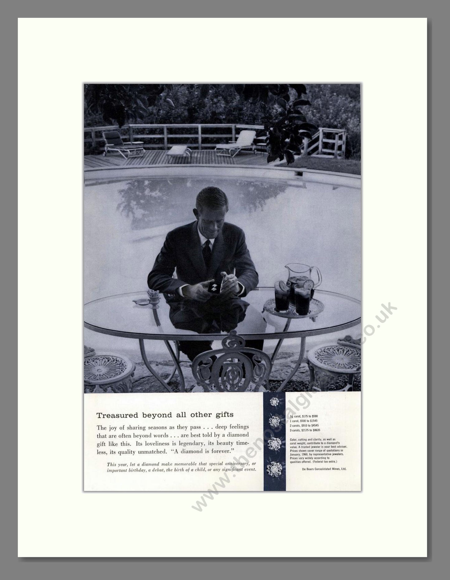 DeBeers - Diamonds. Vintage Advert 1960 (ref AD68000)