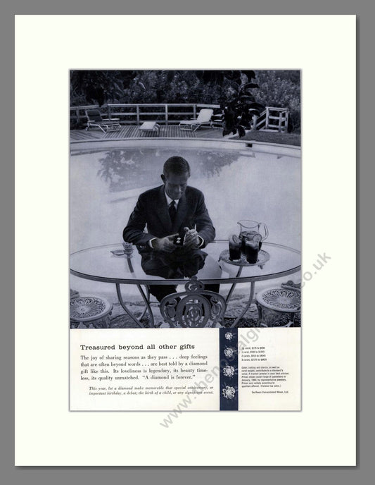 DeBeers - Diamonds. Vintage Advert 1960 (ref AD68000)
