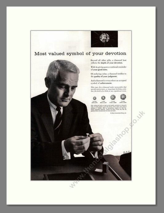 DeBeers - Diamonds. Vintage Advert 1957 (ref AD68001)
