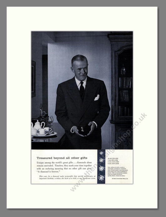 DeBeers - Diamonds. Vintage Advert 1959 (ref AD68005)