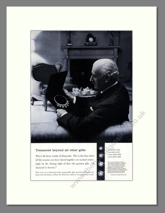 DeBeers - Diamonds. Vintage Advert 1958 (ref AD68009)