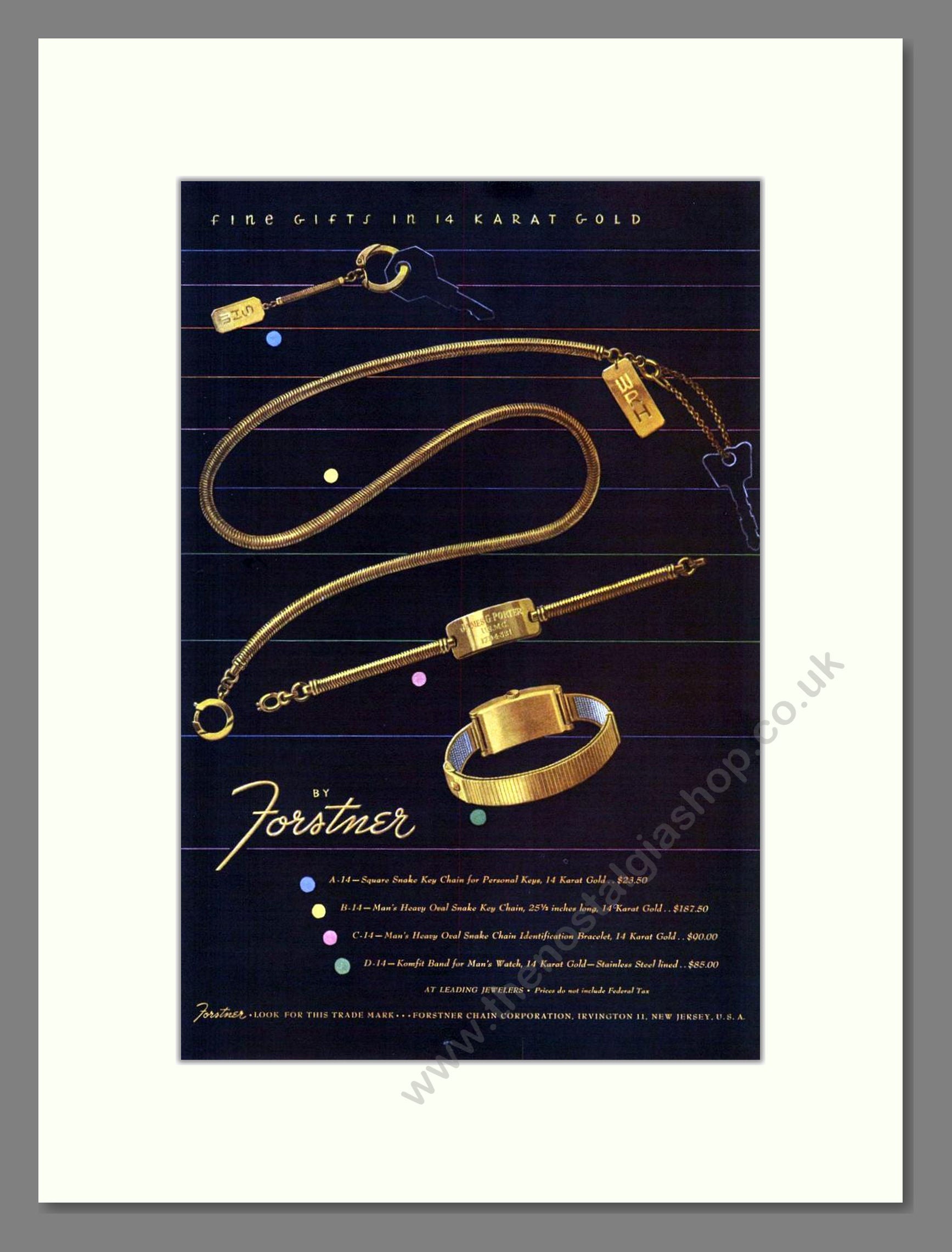 Forstner - Fine Gifts. Vintage Advert 1945 (ref AD68016)