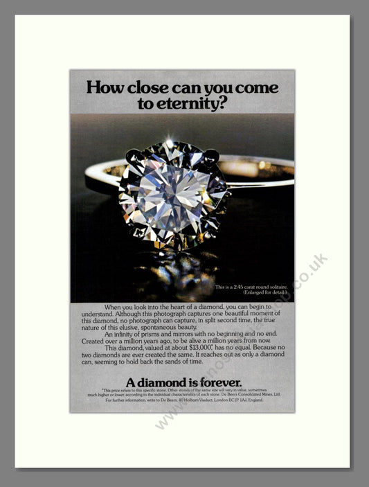DeBeers - Diamonds. Vintage Advert 1977 (ref AD68019)