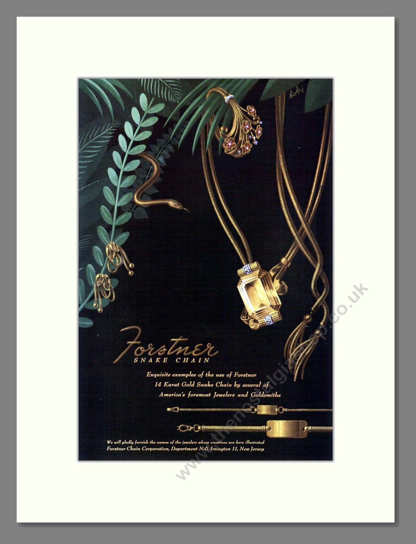 Forstner - Snake Chain. Vintage Advert 1944 (ref AD68021)