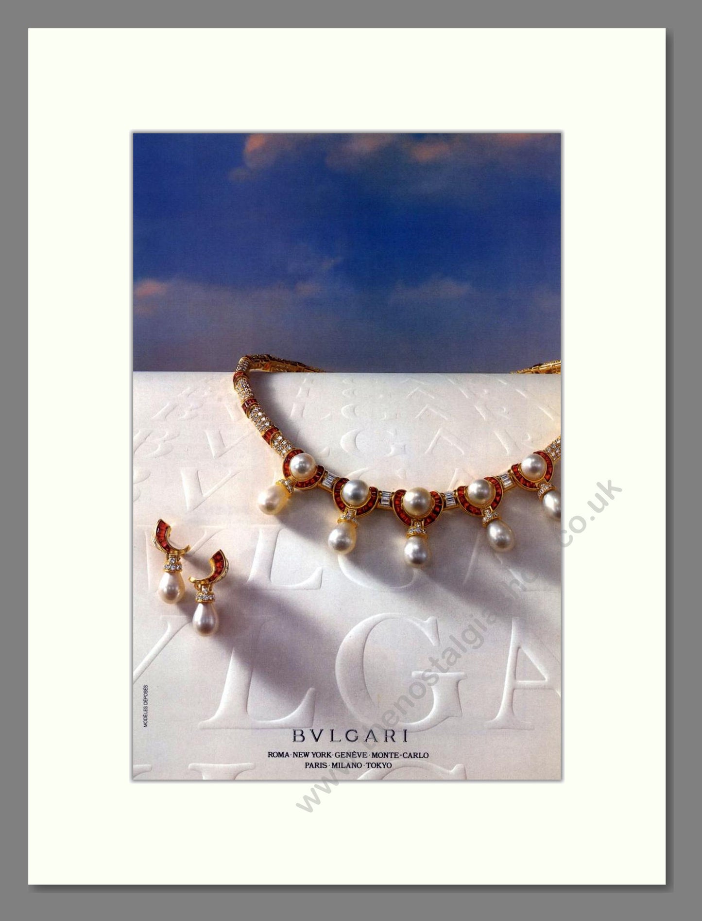 Bulgari - Gold Necklace. Vintage Advert 1987 (ref AD68030)