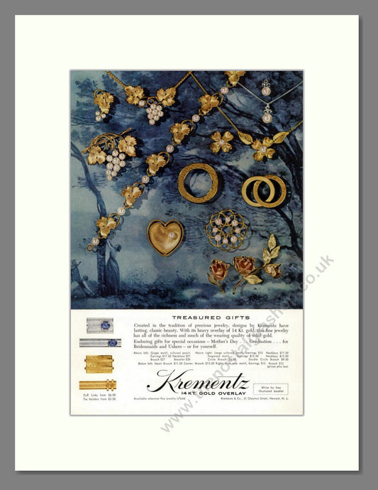 Krementz - Treasured Gifts. Vintage Advert 1961 (ref AD68033)