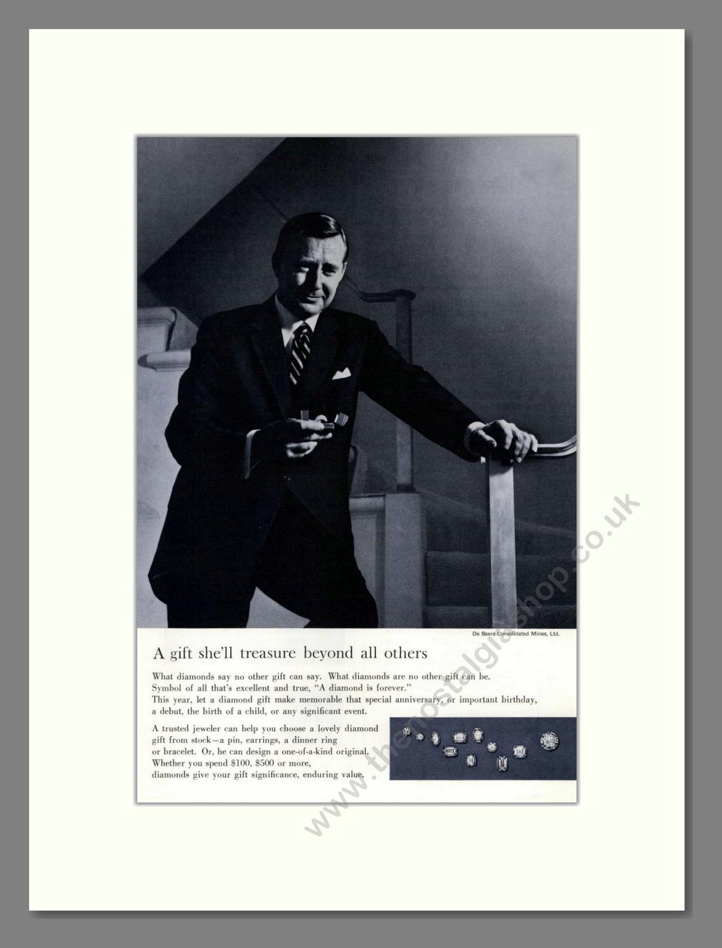 DeBeers - Diamonds. Vintage Advert 1961 (ref AD68034)