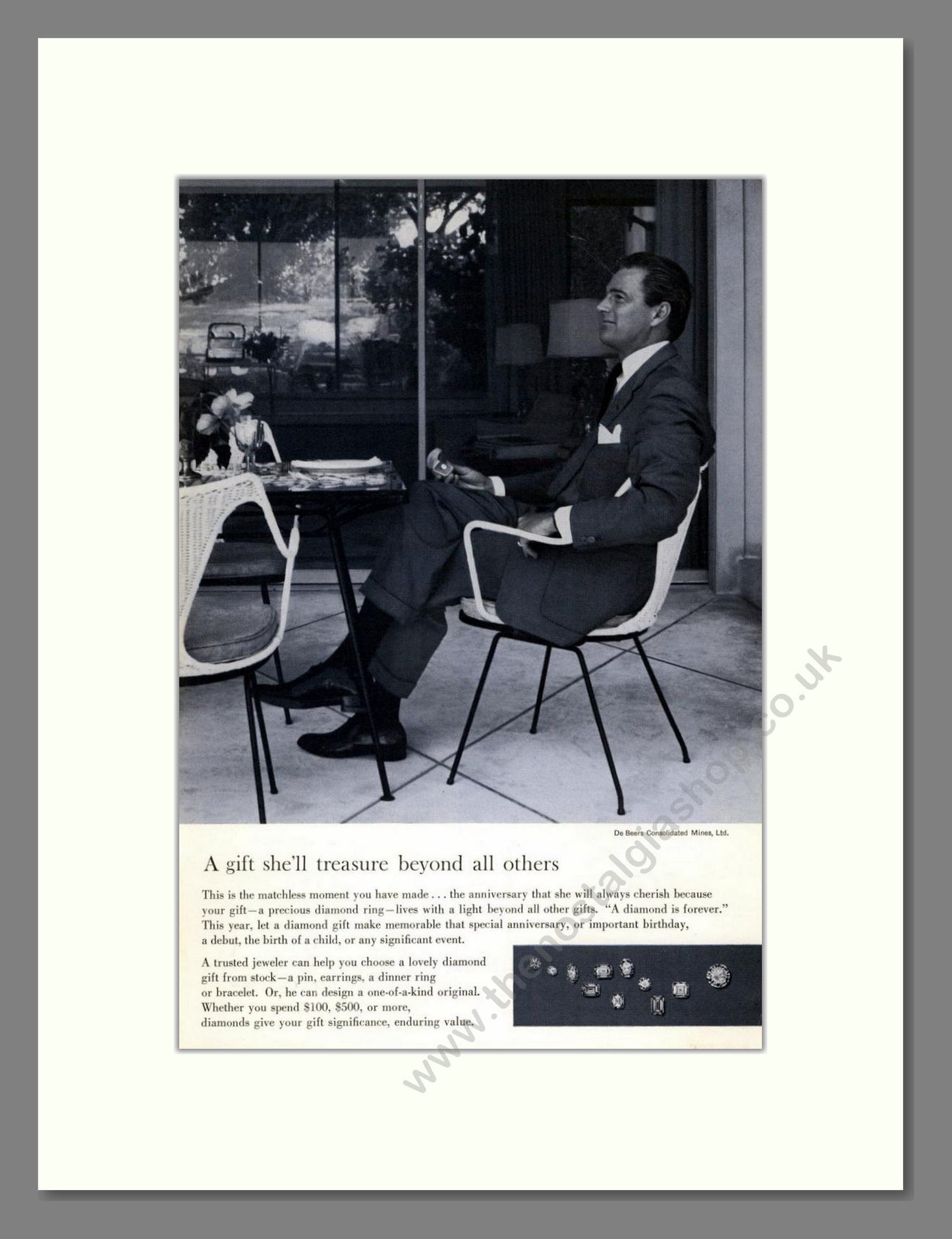 DeBeers - Diamonds. Vintage Advert 1961 (ref AD68035)