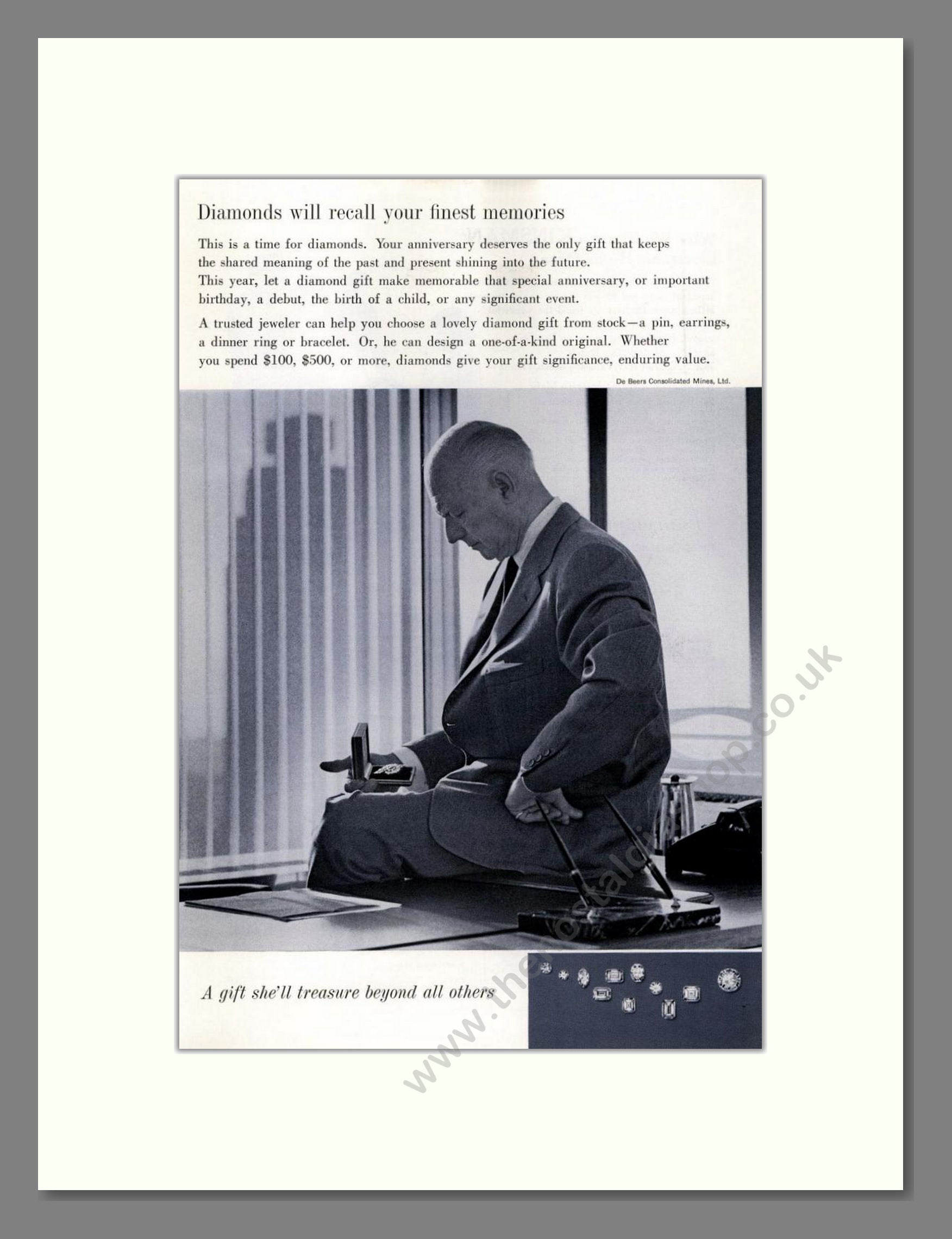 DeBeers - Diamonds. Vintage Advert 1961 (ref AD68036)