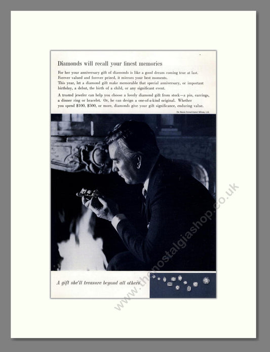 DeBeers - Diamonds. Vintage Advert 1961 (ref AD68037)