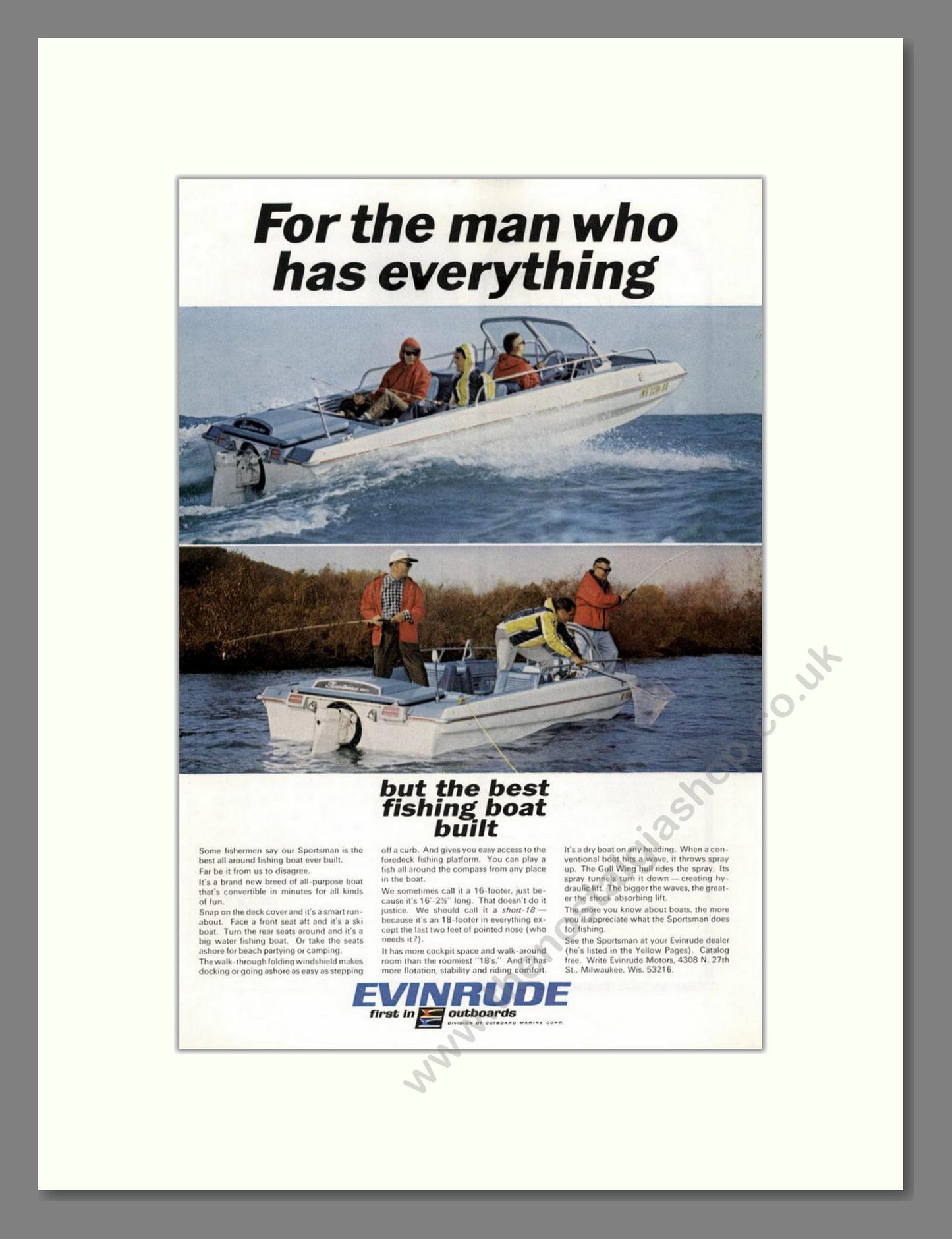 Evinrude - Sportsman. Vintage Advert 1966 (ref AD68041)
