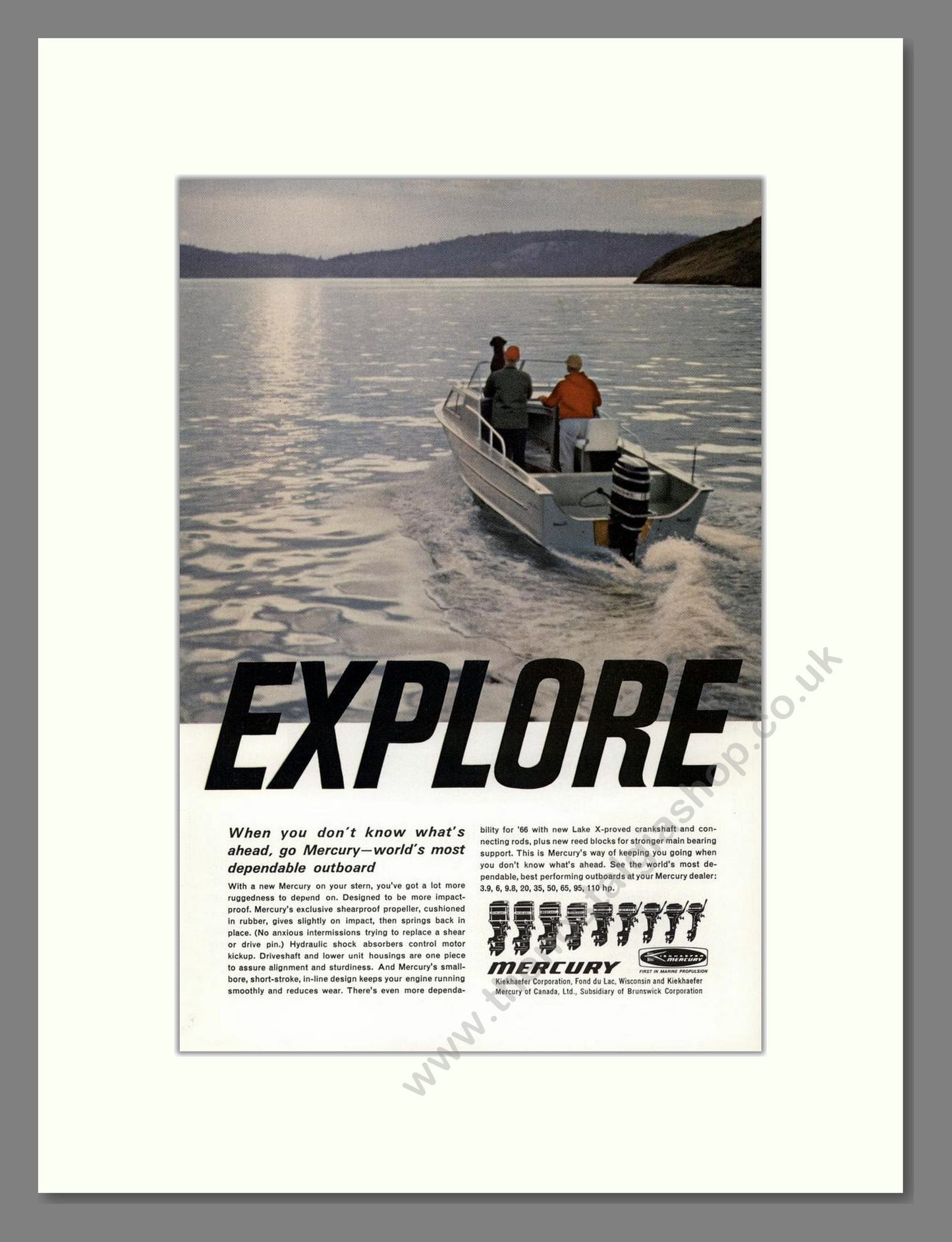 Mercury - Outboard Motors Explore. Vintage Advert 1966 (ref AD68042)