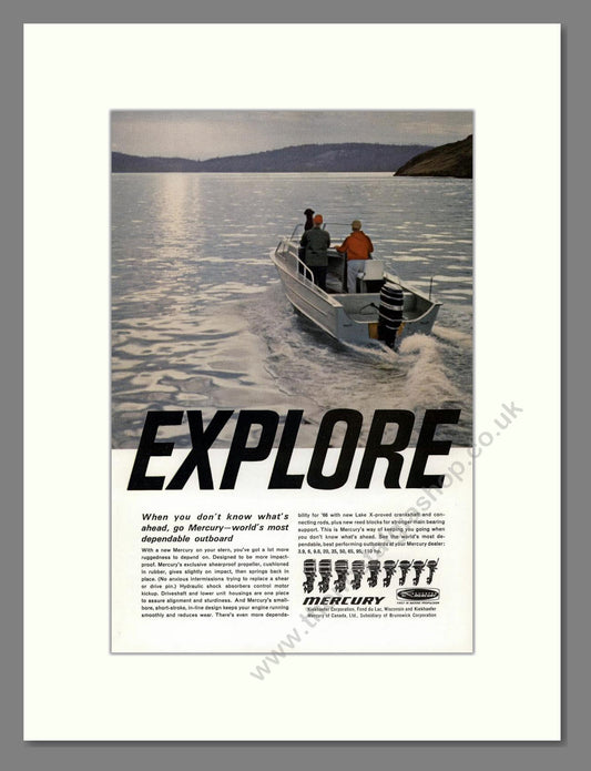 Mercury - Outboard Motors Explore. Vintage Advert 1966 (ref AD68042)