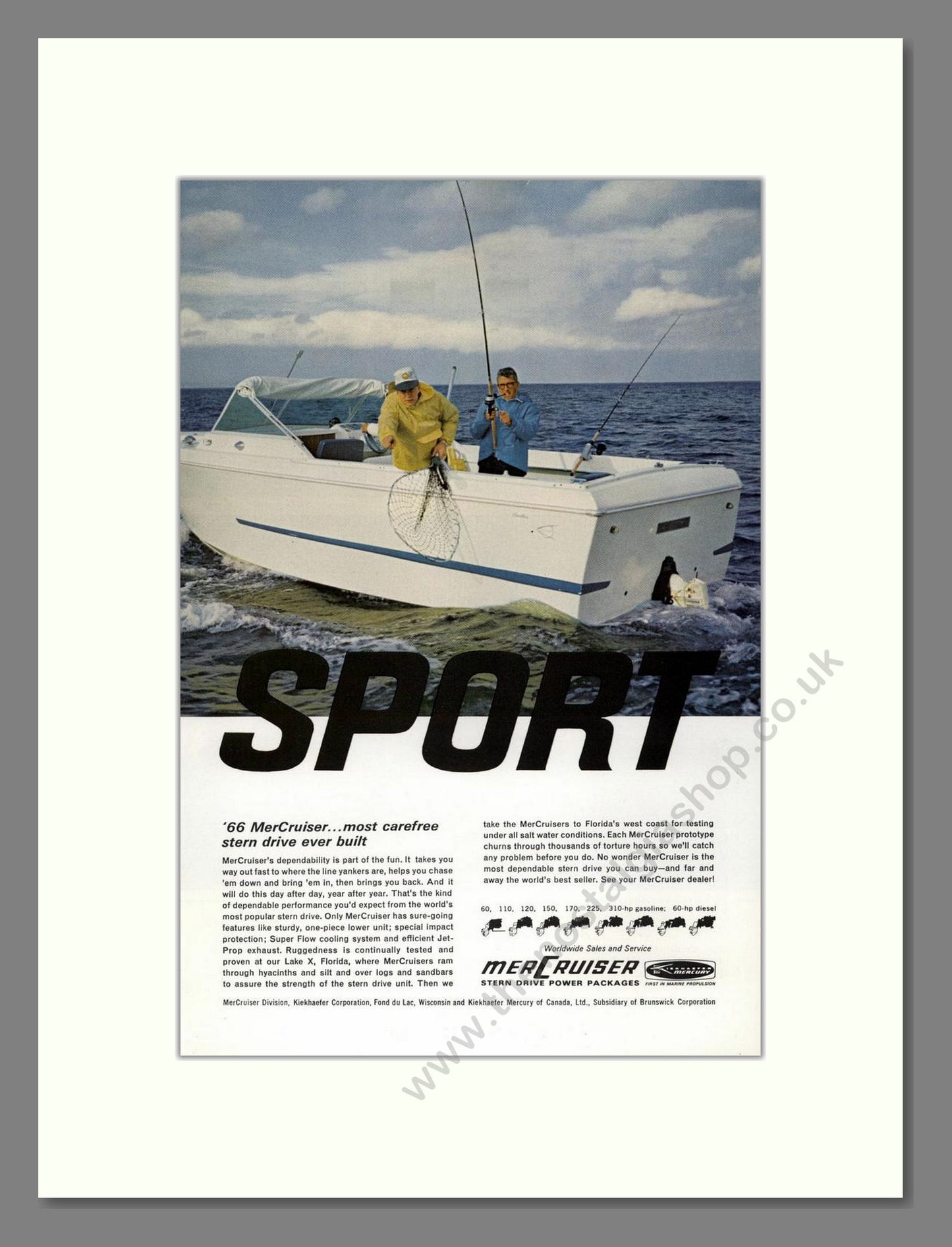Mercruiser - Outboard Motors Sport. Vintage Advert 1966 (ref AD68043)